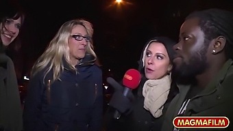 Interracial Group Sex With Mature Woman In Public