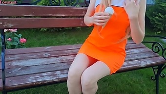 Amateur Teen Masturbates With Vibrator In Public Park