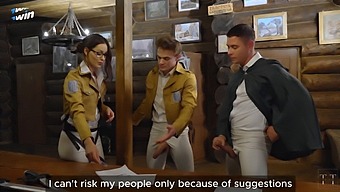 Hange Gets Wild In A Rough Threesome With Ervin And Levi In The Survey Corps Office