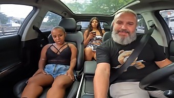 Naked Brazilian Beauty Anâzinha Do Mau Explores São Paulo In A Car