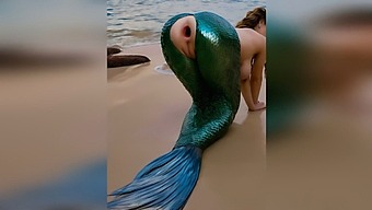 A Stranger Vigorously Penetrates A Mermaid'S Tight Rear On The Beach, Causing It To Gape In Outdoor Anal Encounter - Ai Generated